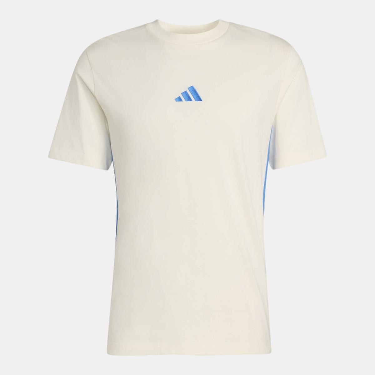 T-shirt de homem Essentials 3 Stripes adidas Branco-6