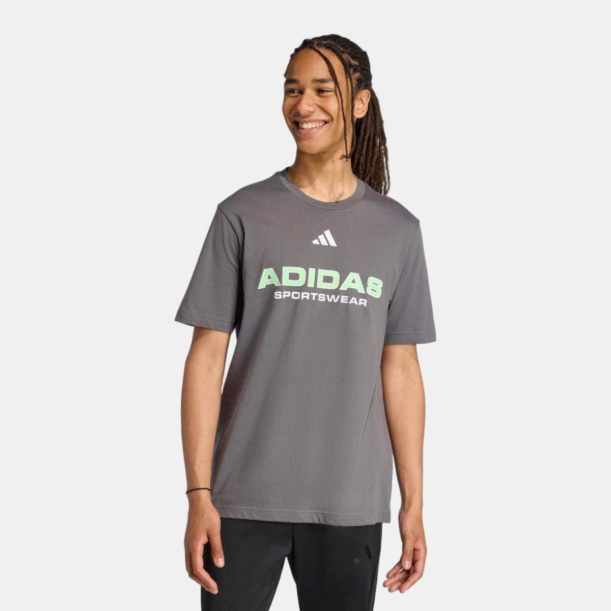 T-shirt de Homem House of Tiro Linear Cinzento-1