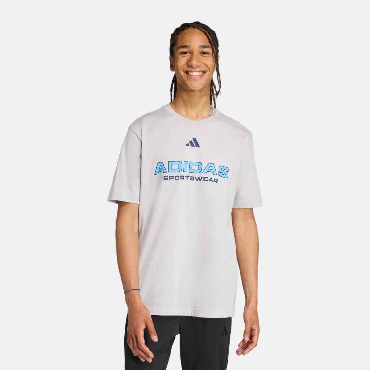T-shirt de Homem House of Tiro Linear Cinzento-1