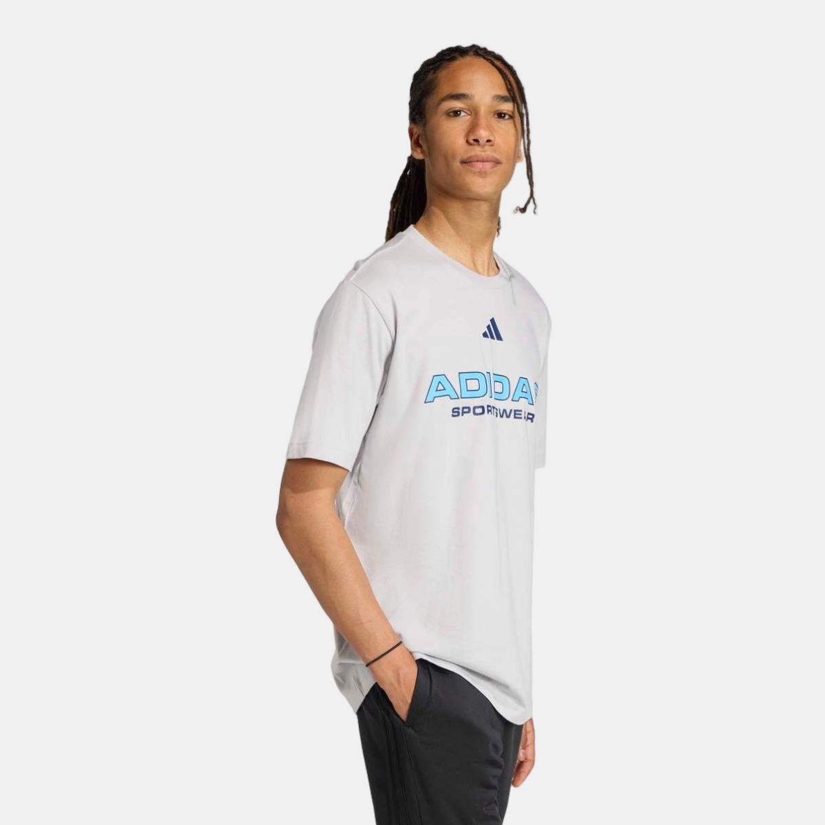 T-shirt de Homem House of Tiro Linear Cinzento-3