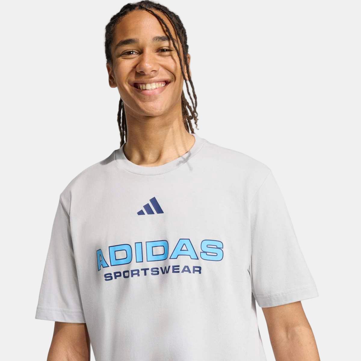 T-shirt de Homem House of Tiro Linear Cinzento-4