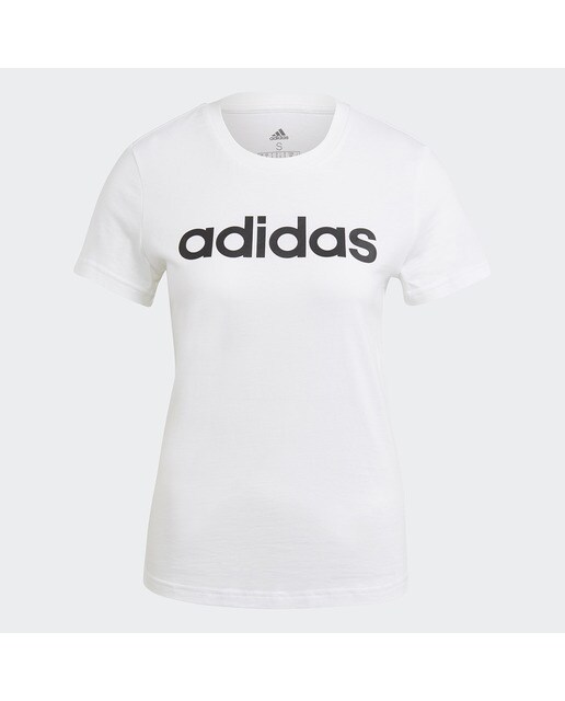 T-shirt de mulher LIN adidas Branco / Preto-1