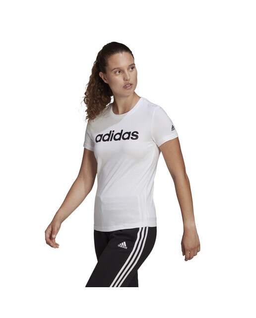 T-shirt de mulher LIN adidas Branco / Preto-2