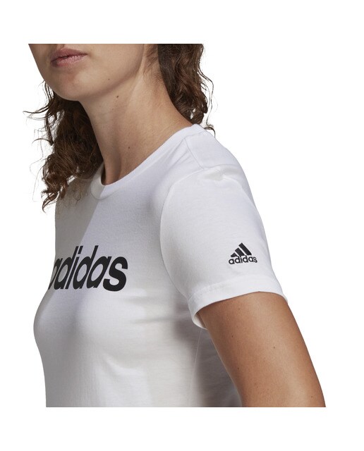 T-shirt de mulher LIN adidas Branco / Preto-5
