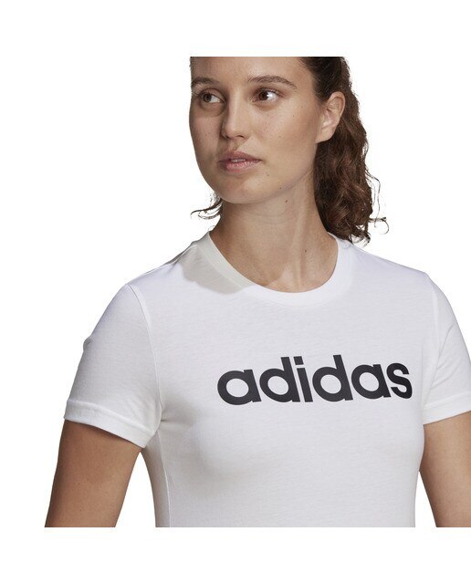 T-shirt de mulher LIN adidas Branco / Preto-6