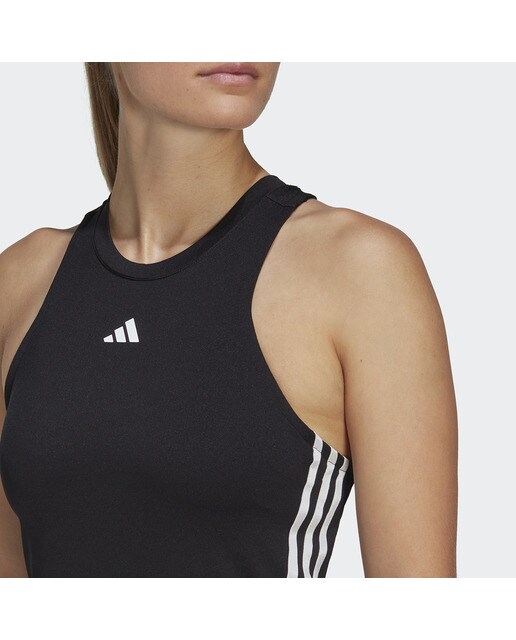 T-shirt de Mulher AEROREADY Train Essentials Regular 3 Faixas Preto / Branco-4