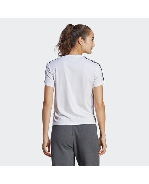 T-shirt de Mulher AEROREADY Train Essentials 3 Faixas Branco / Preto-2