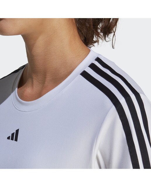 T-shirt de Mulher AEROREADY Train Essentials 3 Faixas Branco / Preto-4