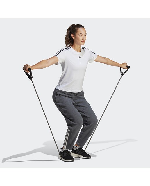 T-shirt de Mulher AEROREADY Train Essentials 3 Faixas Branco / Preto-5
