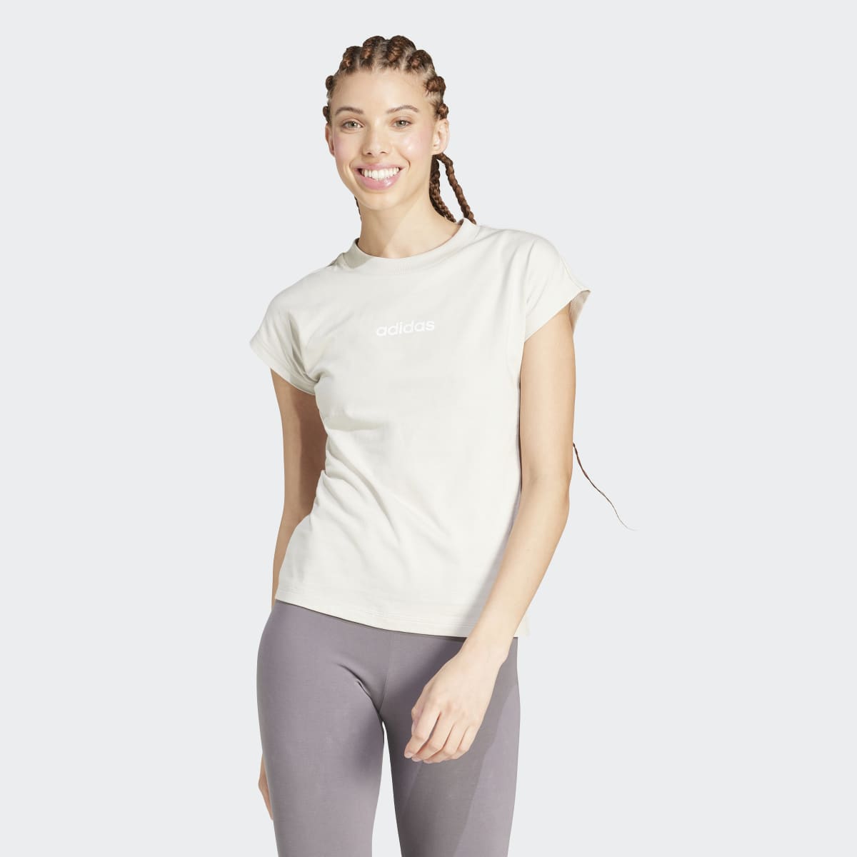 T-shirt de Mulher Essentials Linear Cotton Cinzento-1
