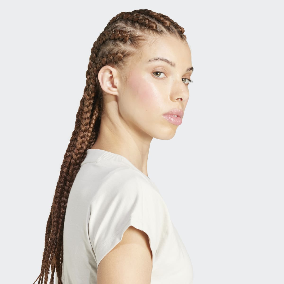 T-shirt de Mulher Essentials Linear Cotton Cinzento-3