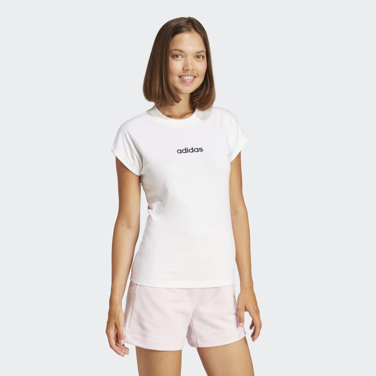 T-shirt de Mulher Essentials Linear Cotton Branco-4