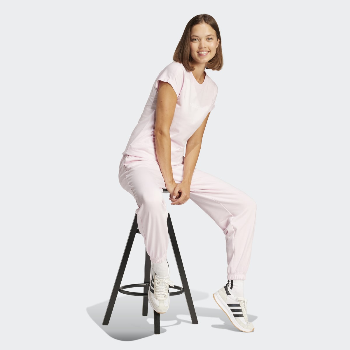 T-shirt de Mulher Essentials Linear Cotton Rosa-4