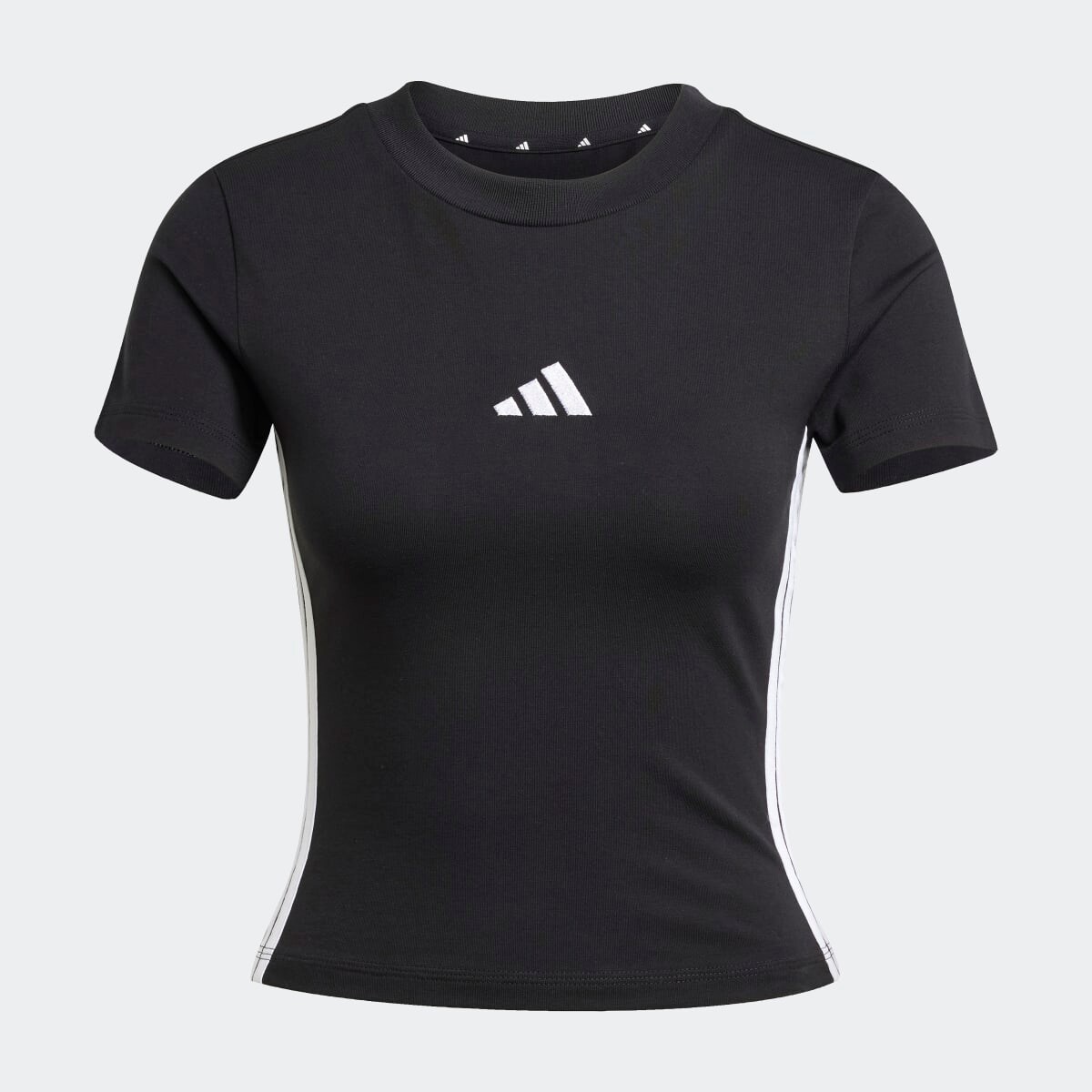 T-shirt de Mulher Essentials Slim Baby 3 Faixas Preto-5