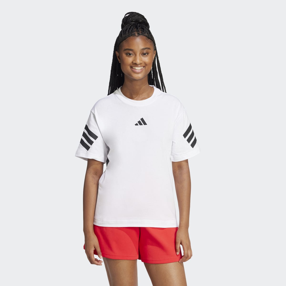 T-shirt de Mulher Future Icons 3 Faixas Branco-1