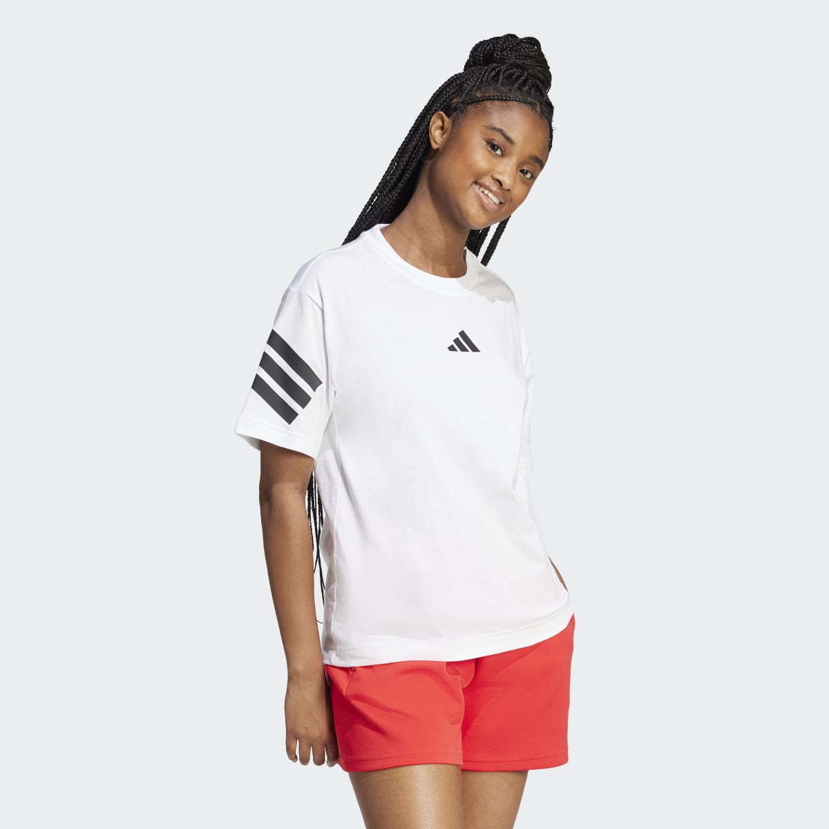 T-shirt de Mulher Future Icons 3 Faixas Branco-4