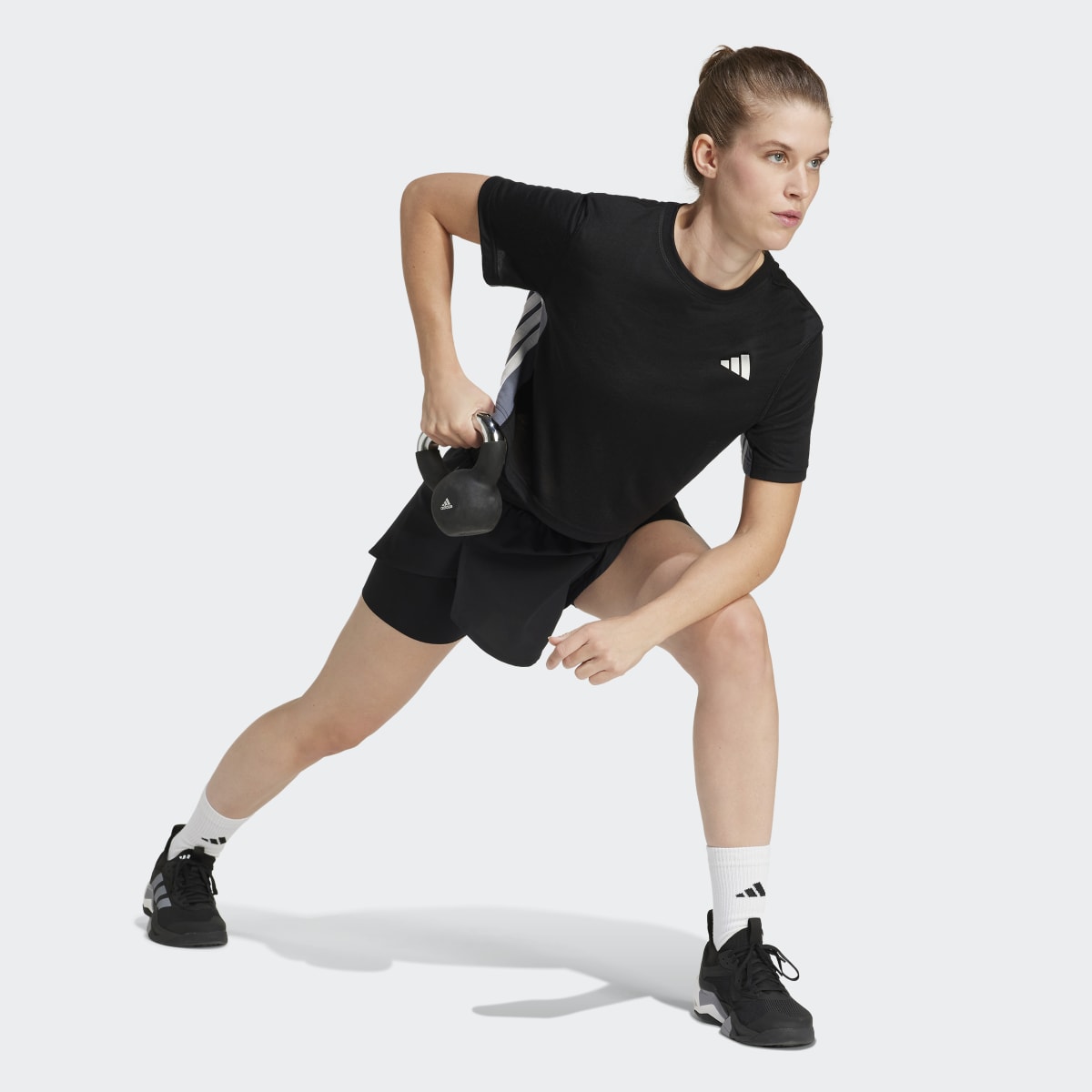 T-shirt de Mulher Train Essentials Colorblock Workout Preto-4