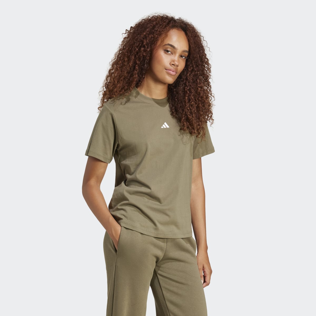 T-shirt de Mulher Essentials Small Logo Cotton Verde-4