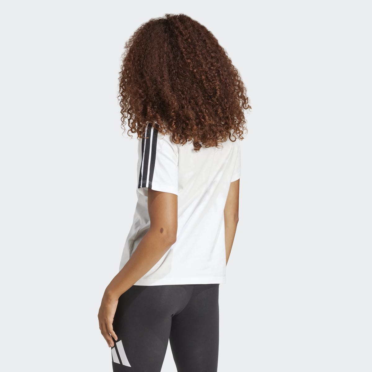 T-shirt de Mulher Essentials Cotton 3 Faixas Branco-2