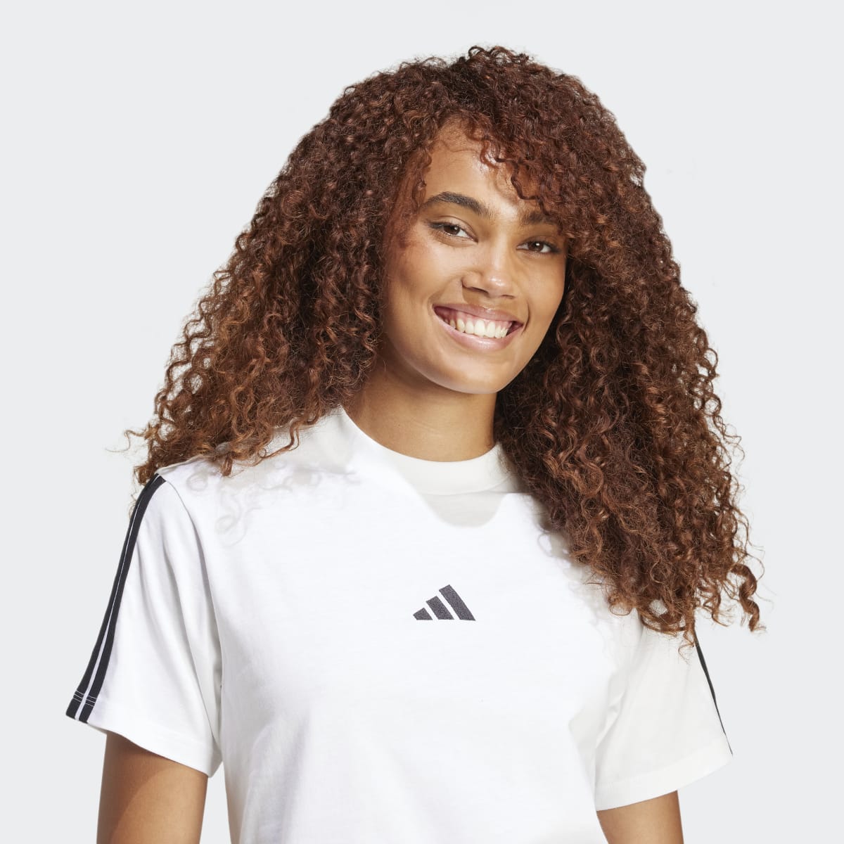 T-shirt de Mulher Essentials Cotton 3 Faixas Branco-3