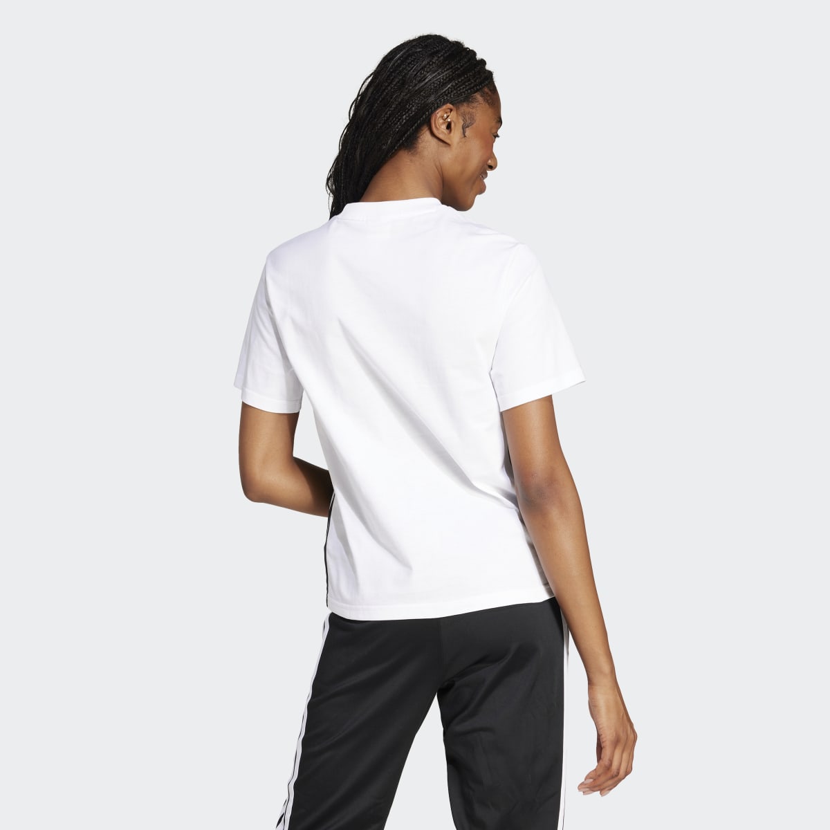 T-shirt de Mulher Essentials Cotton 3 Faixas Branco-2