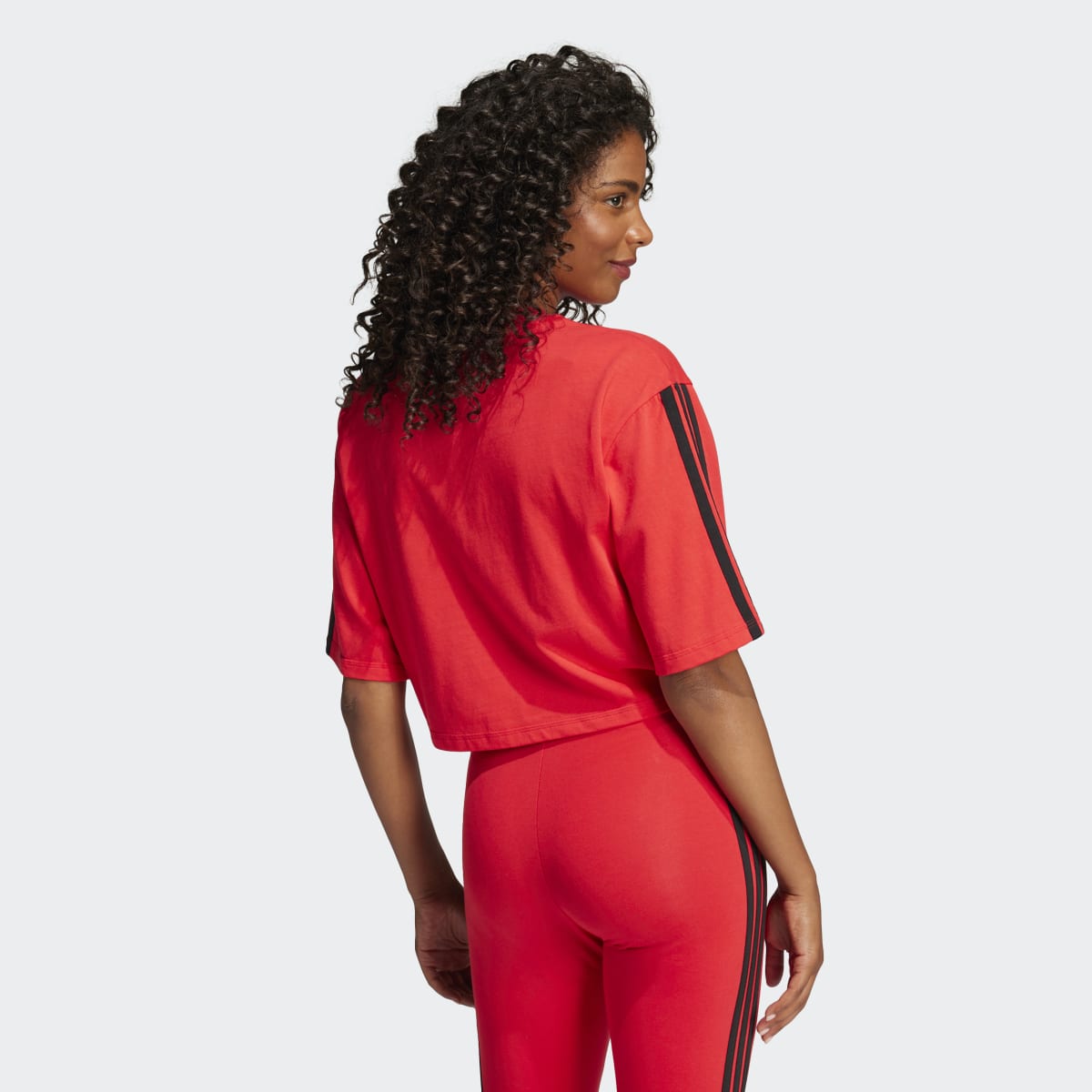 T-shirt de Mulher Essentials Cotton 3 Faixas Vermelho-2
