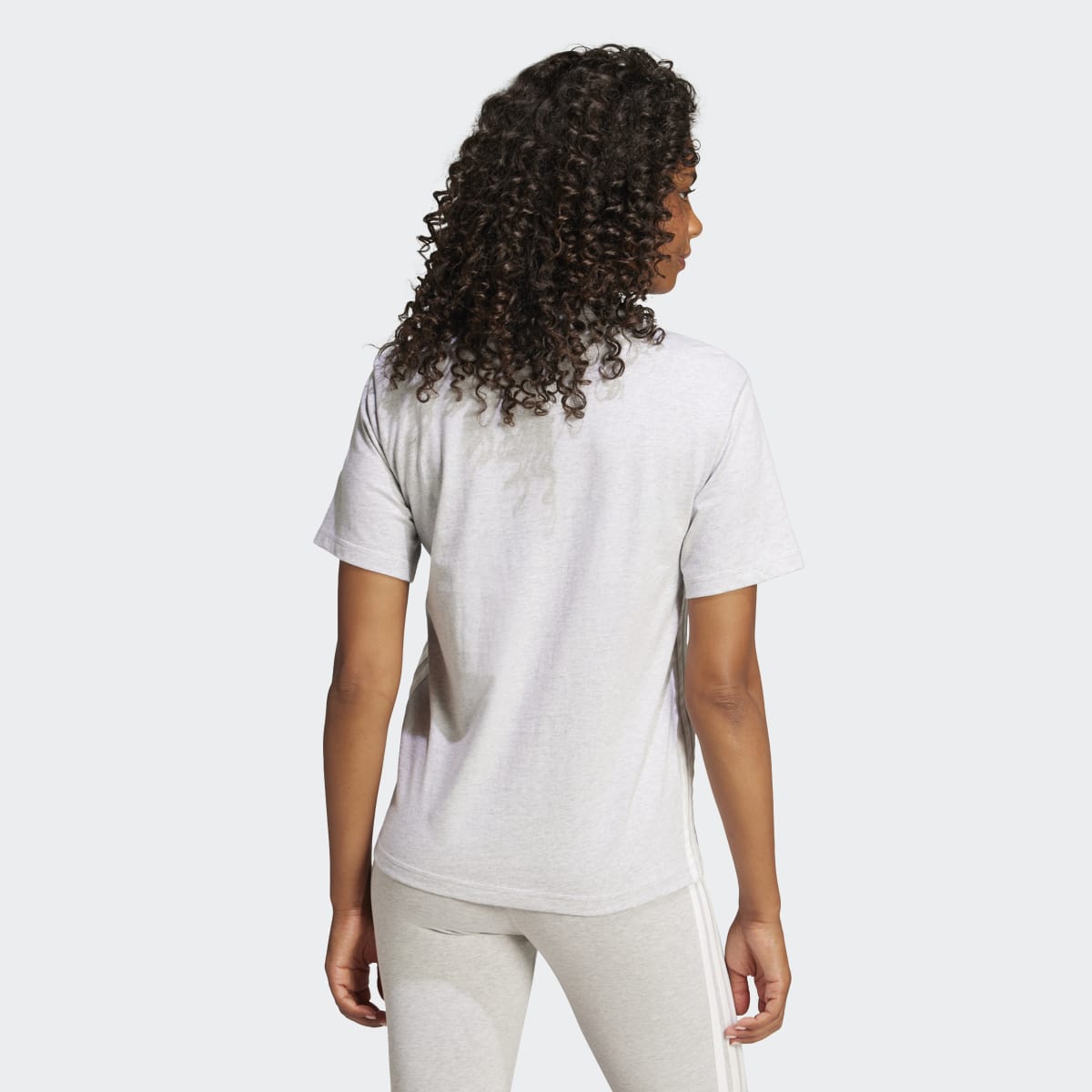 T-shirt de Mulher Essentials Cotton 3 Faixas Cinzento-2