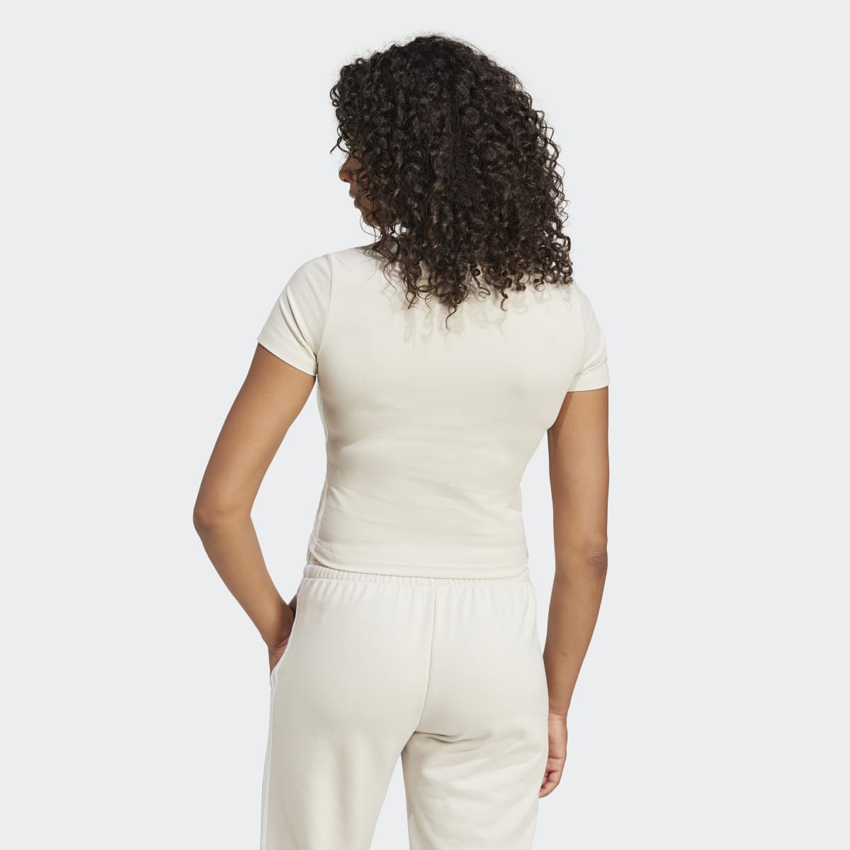 T-shirt de Mulher Essentials Slim Baby 3 Faixas Cinzento-2