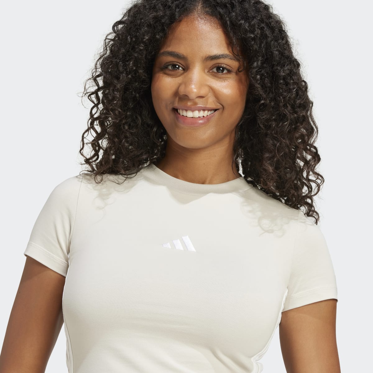 T-shirt de Mulher Essentials Slim Baby 3 Faixas Cinzento-3