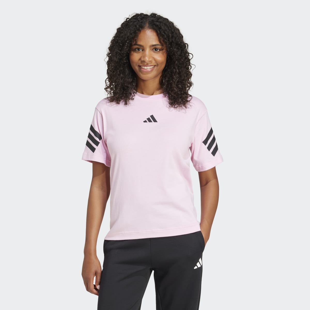 T-shirt de Mulher Future Icons 3 Faixas Rosa-1