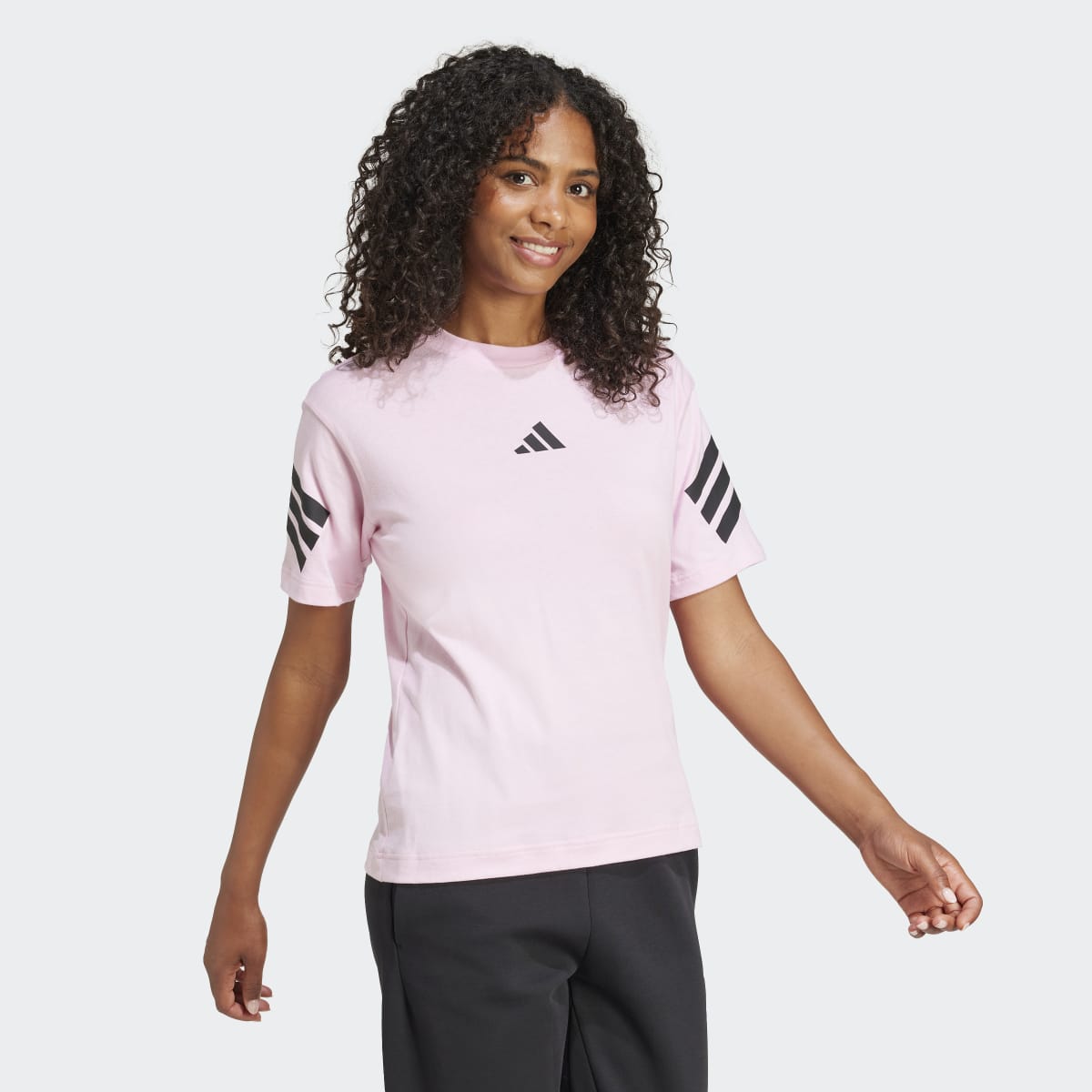 T-shirt de Mulher Future Icons 3 Faixas Rosa-4