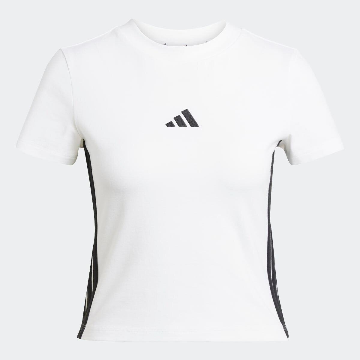 T-shirt de Mulher Essentials Slim Baby 3 Faixas Branco-5