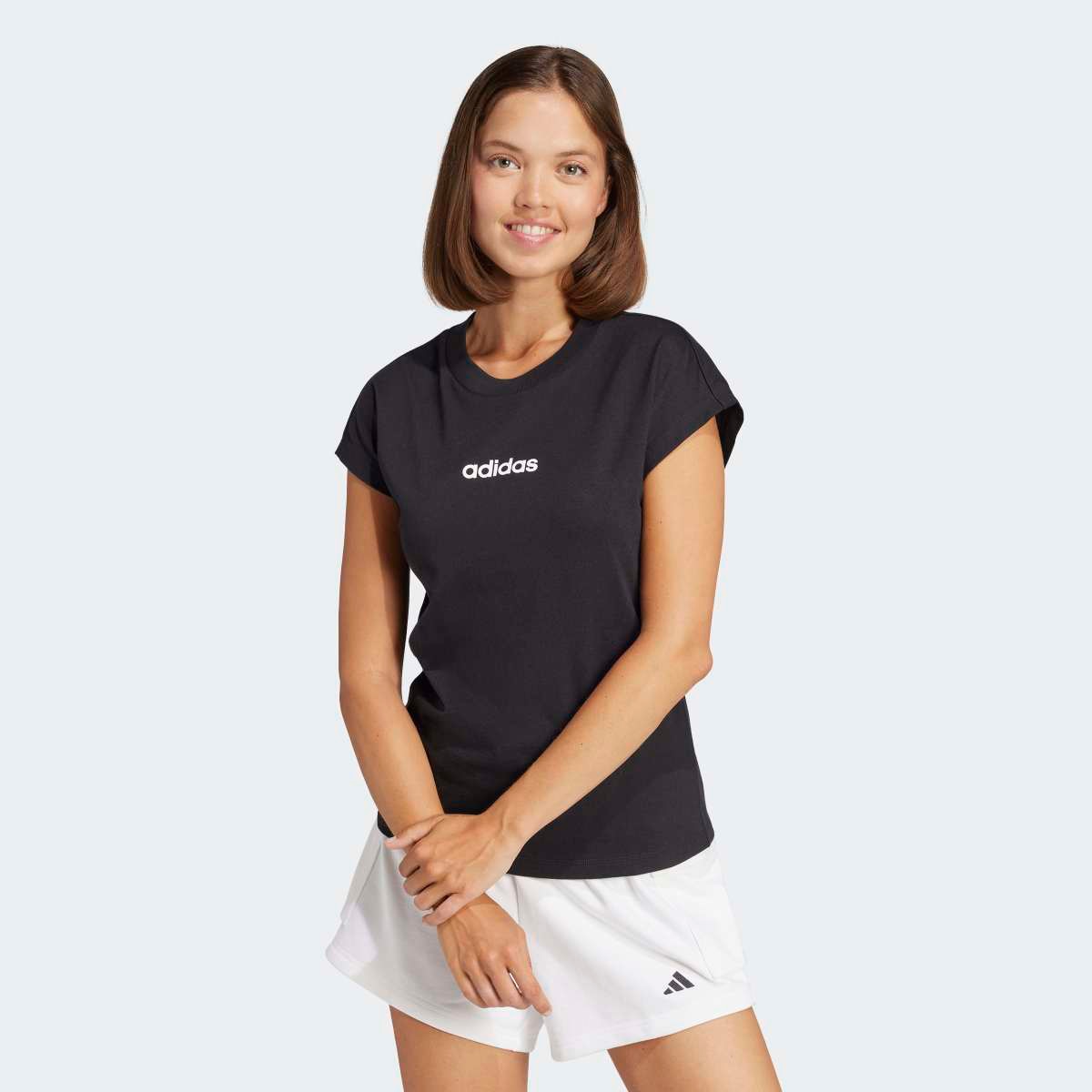 T-shirt de Mulher Essentials Linear Cotton Preto-1