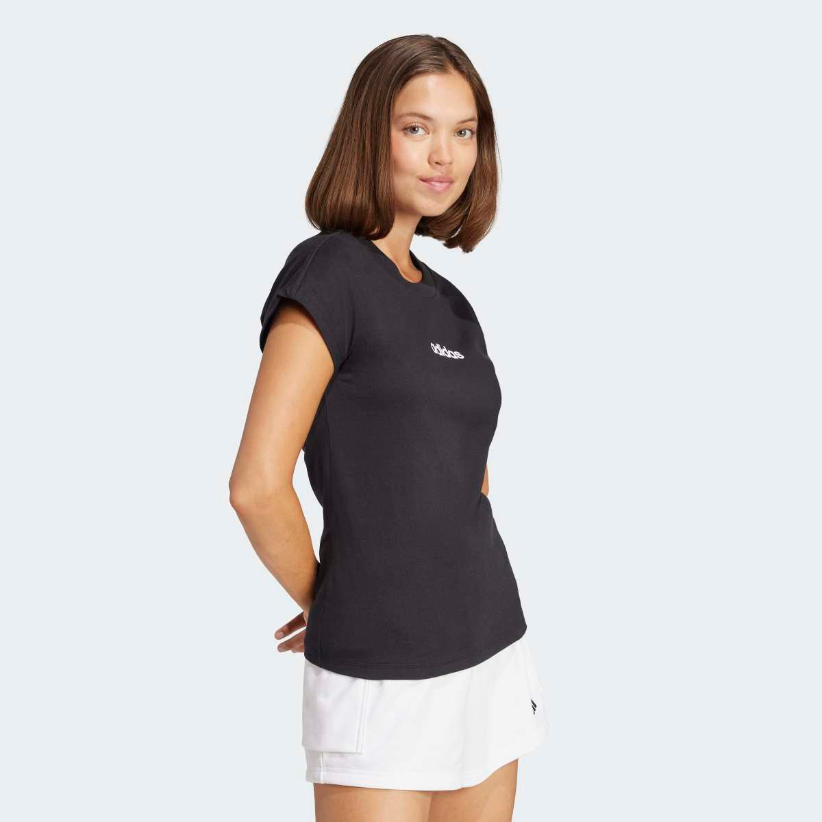 T-shirt de Mulher Essentials Linear Cotton Preto-3