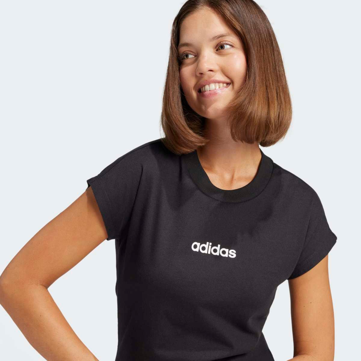 T-shirt de Mulher Essentials Linear Cotton Preto-5