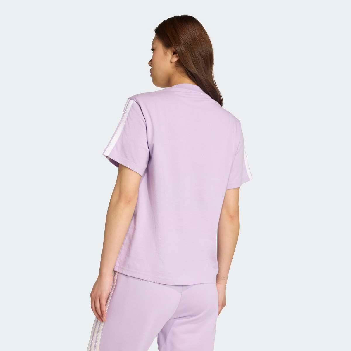 T-shirt de Mulher Essentials Cotton 3 Faixas Violeta-2