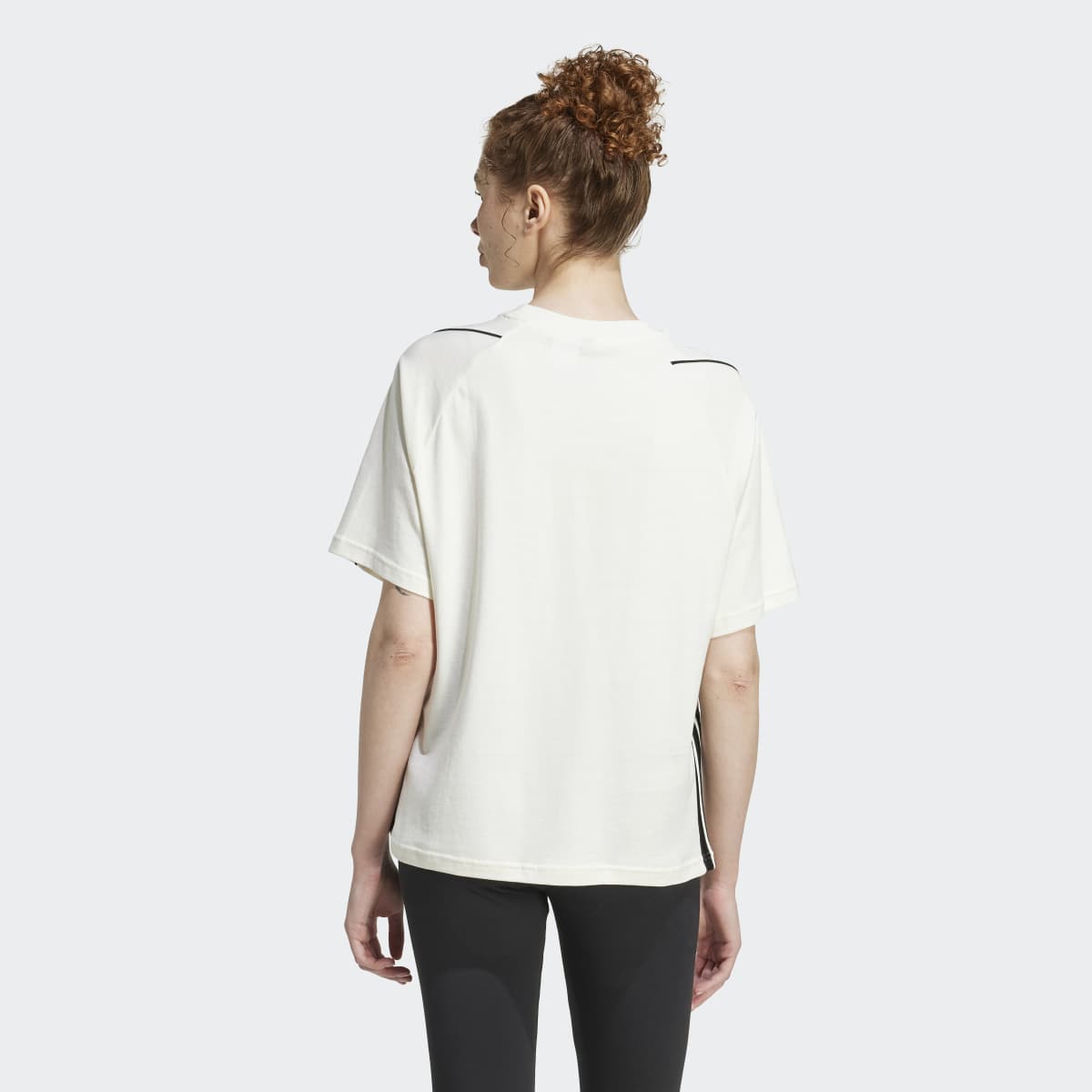T-shirt de Mulher Stadium com 3 Faixas Branco-2