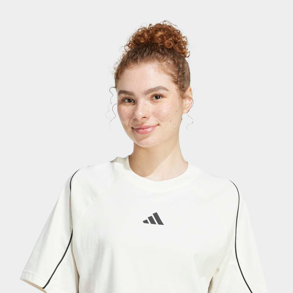 T-shirt de Mulher Stadium com 3 Faixas Branco-4