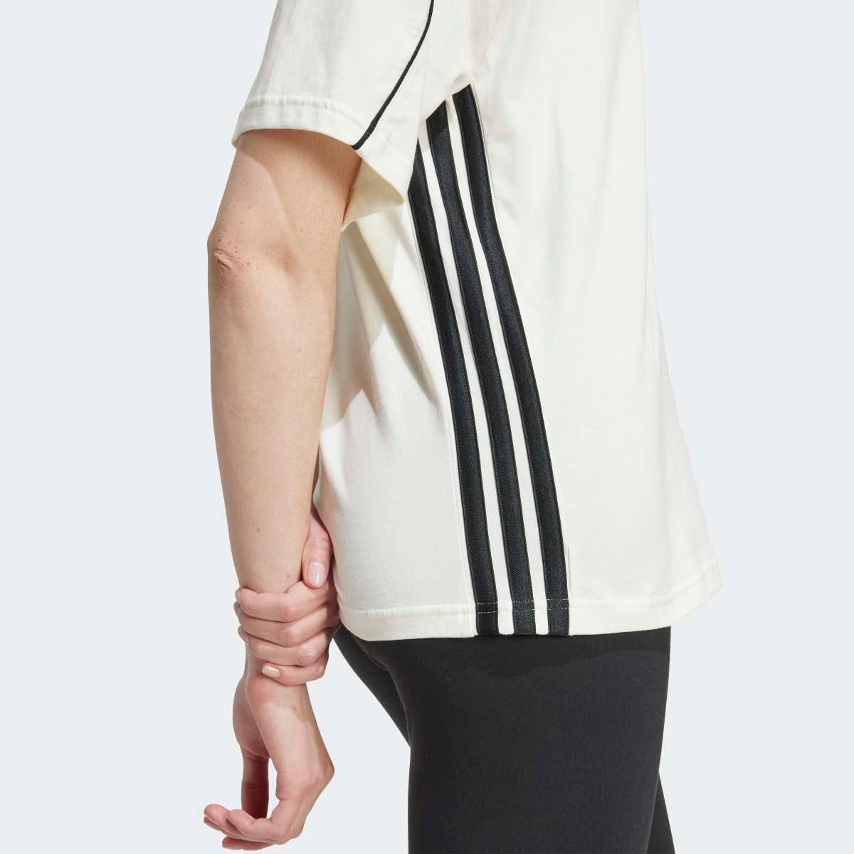 T-shirt de Mulher Stadium com 3 Faixas Branco-5