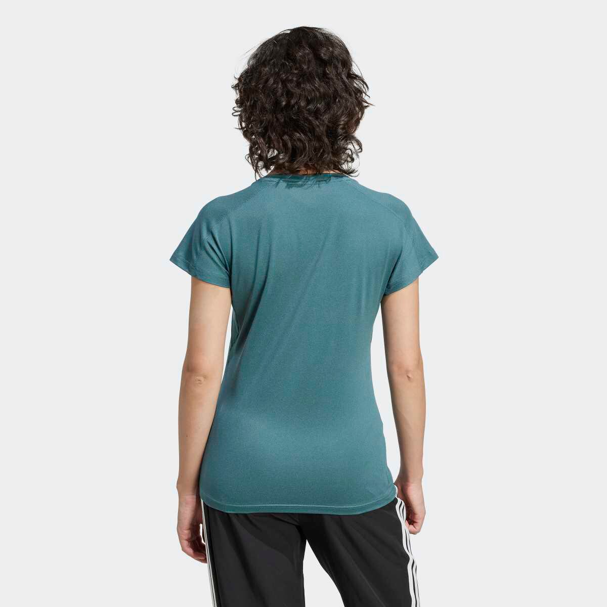 T-shirt de Mulher Aeroready Train Essentials Minimal Branding V-Neck Verde-2