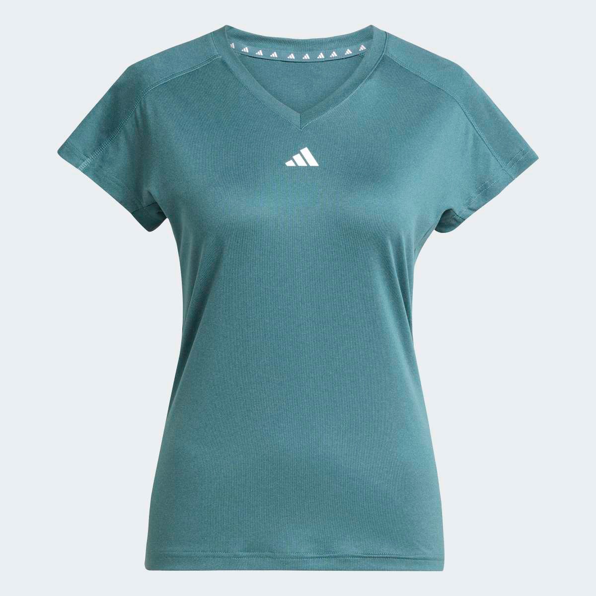 T-shirt de Mulher Aeroready Train Essentials Minimal Branding V-Neck Verde-6