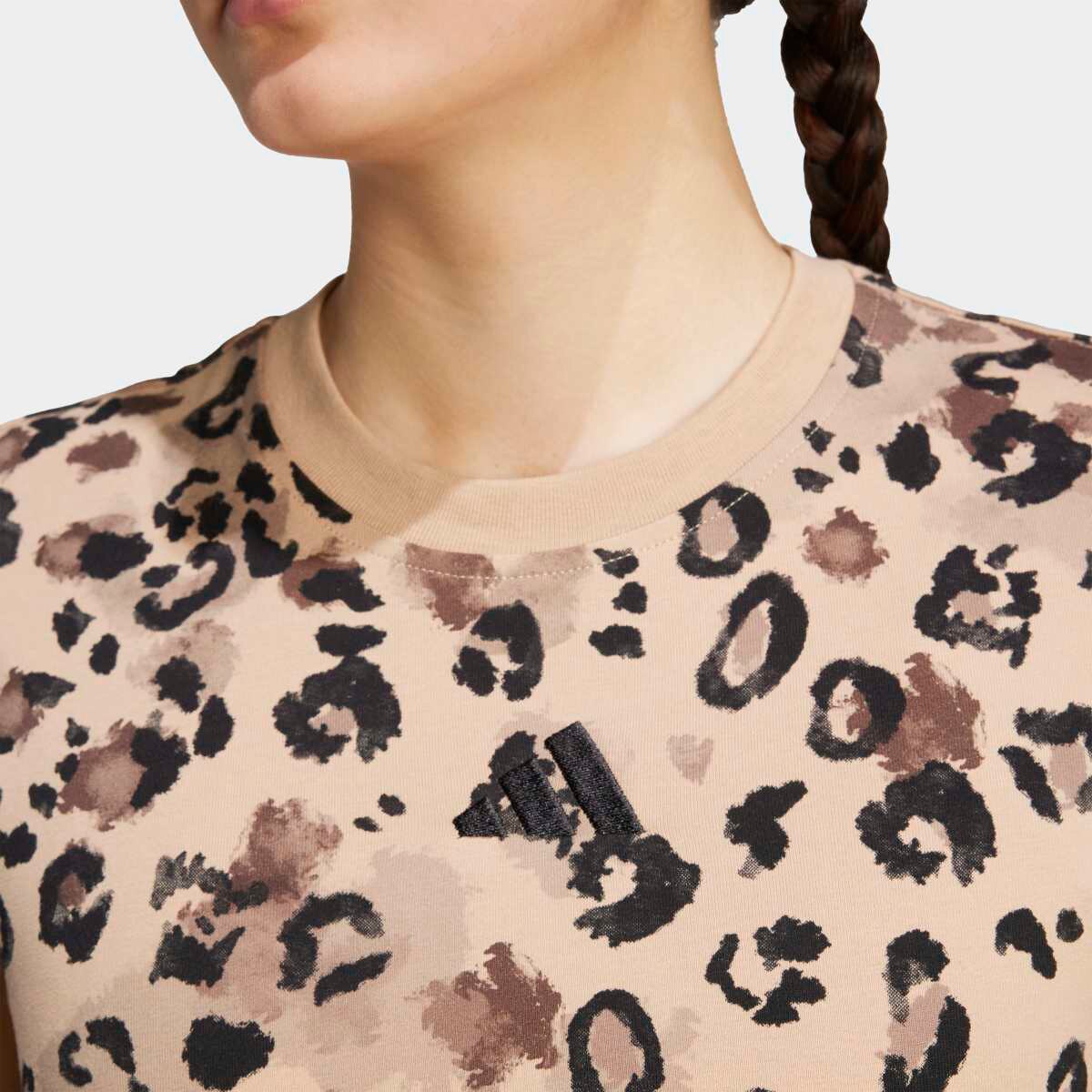 T-shirt de Mulher 3 Faixas com Animal Print Multicolor-4