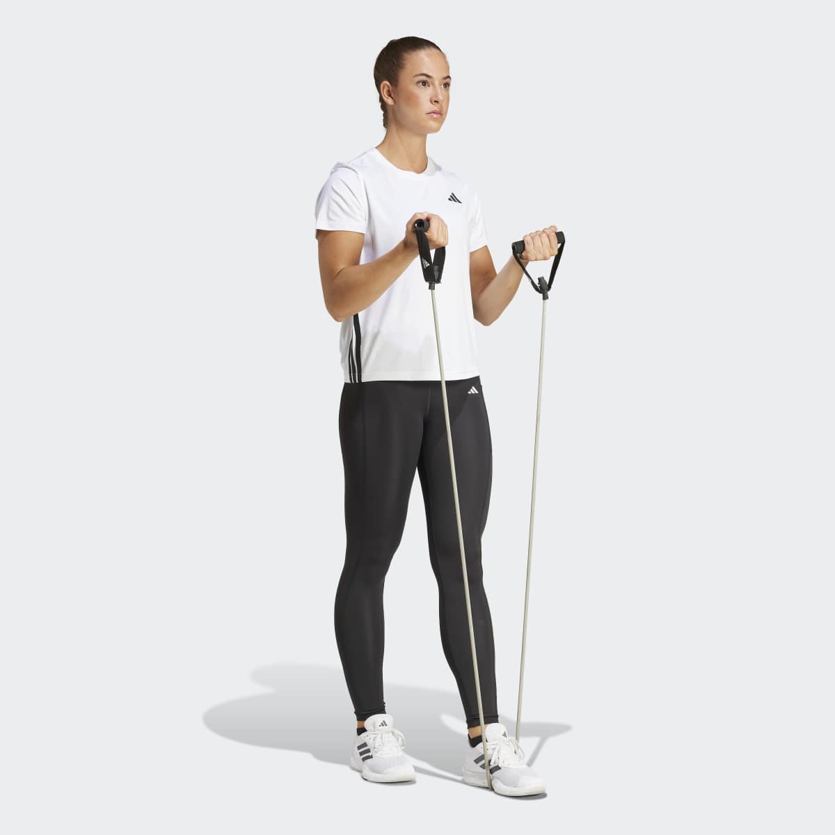 T-shirt de Mulher Train Essentials Workout 3 Faixas Branco-5
