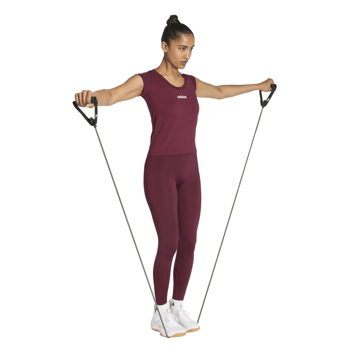 T-shirt de Mulher Workout Essentials Plus Bordeaux-4