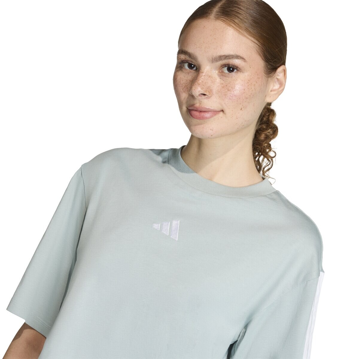 T-shirt de mulher Essentials adidas Verde-4