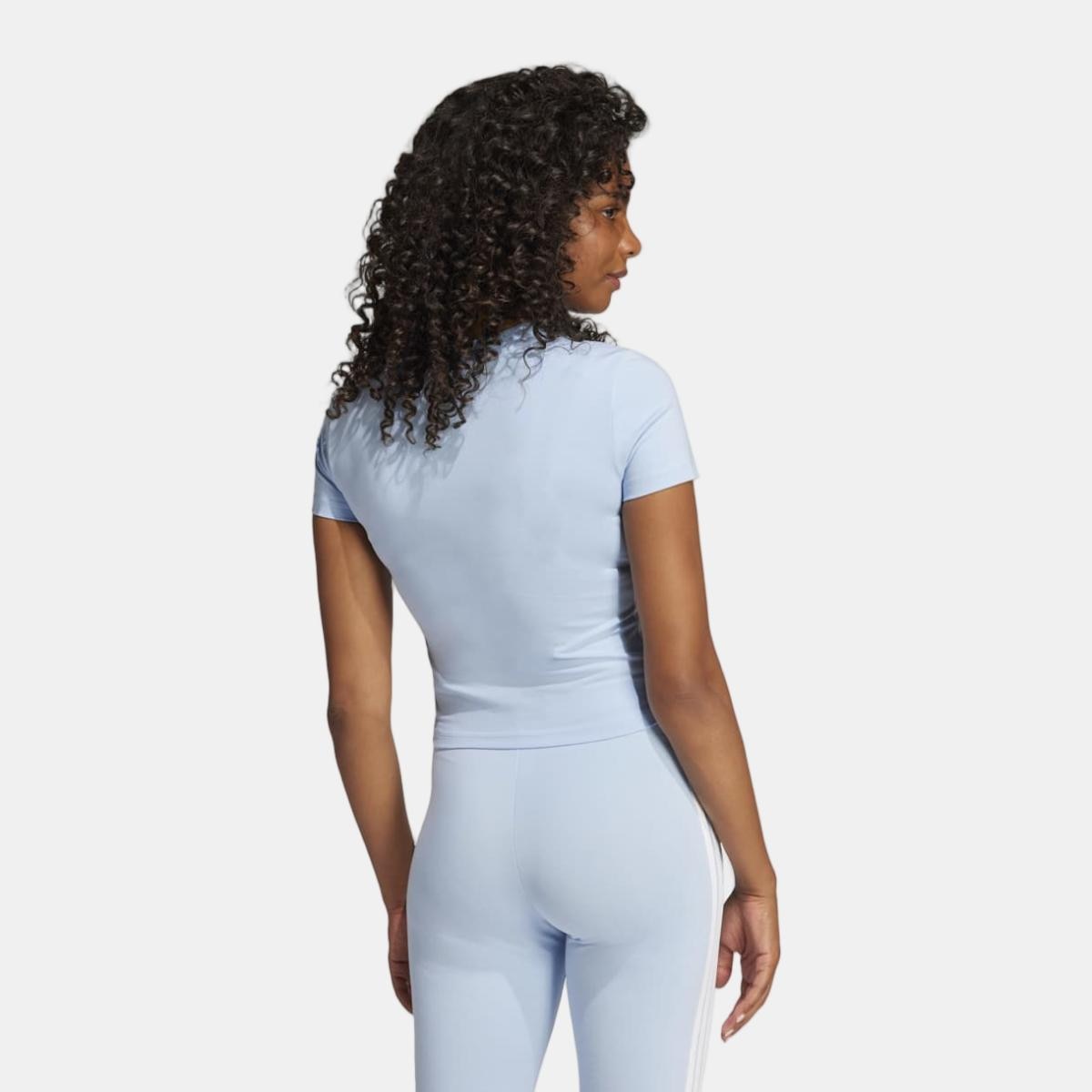 T-shirt de Mulher Essentials Slim Baby 3 Faixas Azul-2