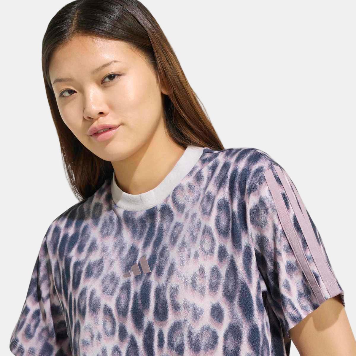 T-shirt de Mulher Seasonal Essentials 3 Stripes Estampado-4