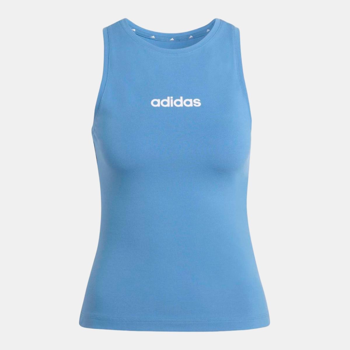 Camiseta de mujer Essentials Linear Slim Cotton adidas - Azul Azul-6