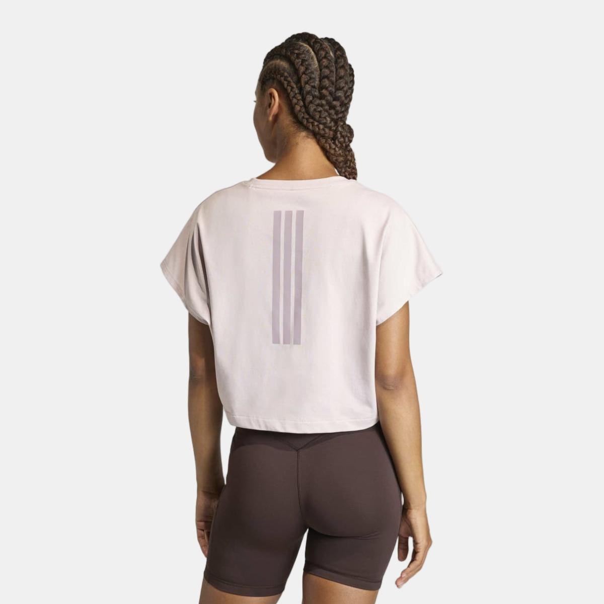 T-shirt de Mulher Power Boxy 3 Stripes Violeta-2