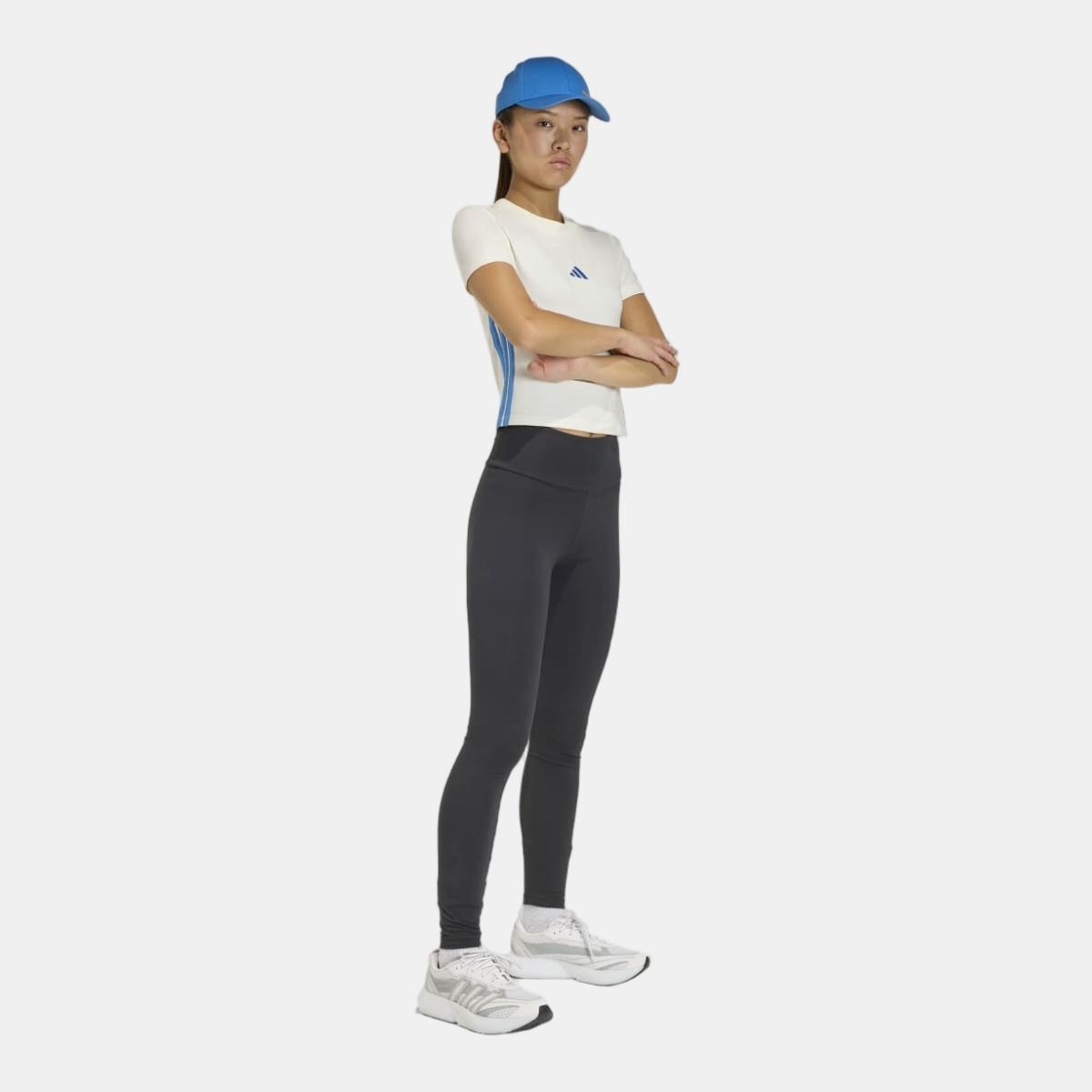T-shirt de Mulher Essentials Slim Baby 3 Faixas Branco-3